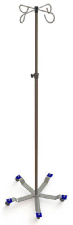 Mac Medical IV Pole, 5-Leg, 4-Hook, Hand-Operated - IV Pole 5-Leg 4-Hook Hand Oper - Image 1