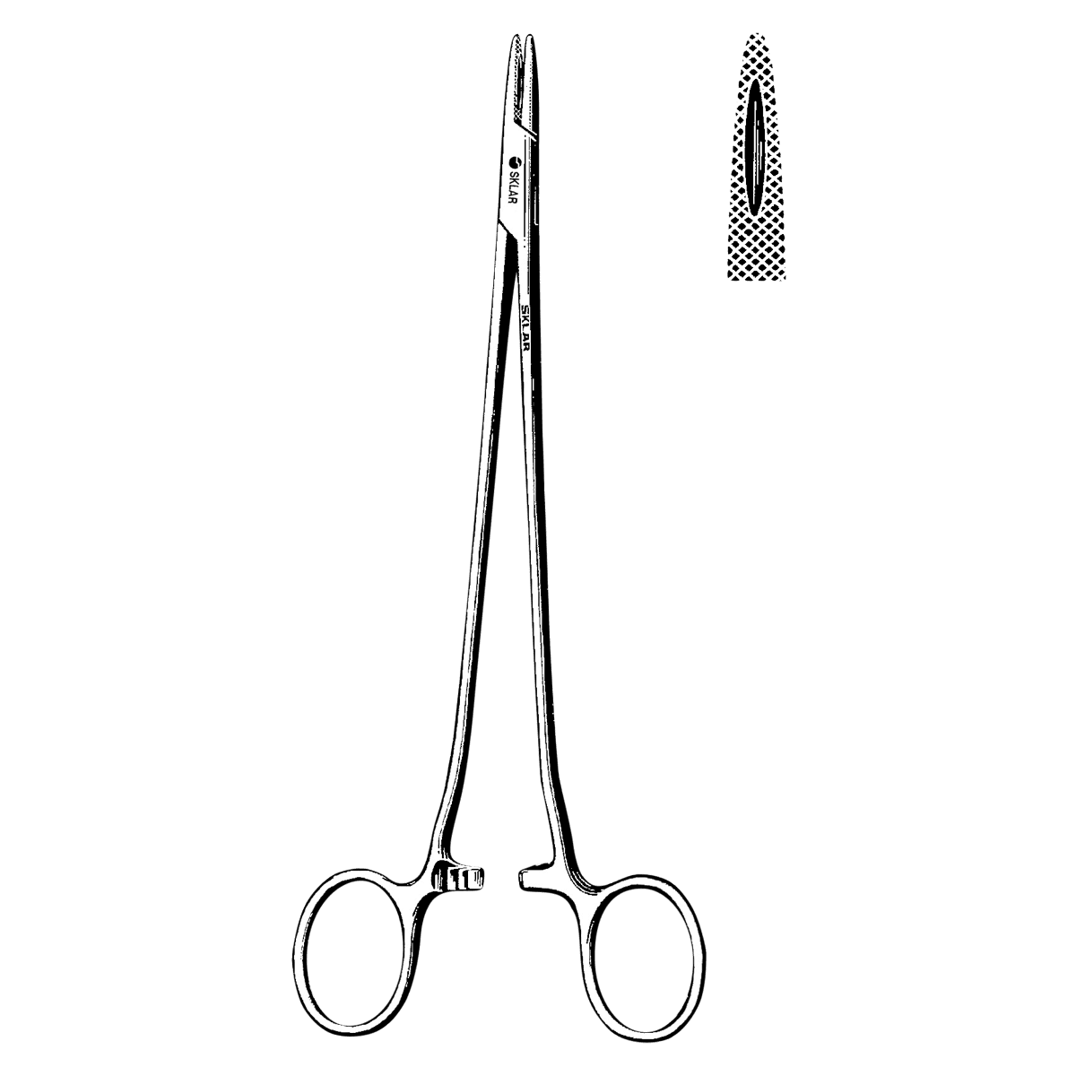 Sklar Sarot Needle Holder, Serrated Jaw, 10-1/4" Stainless Steel, Each - Sarot Needle Holder - Image 1