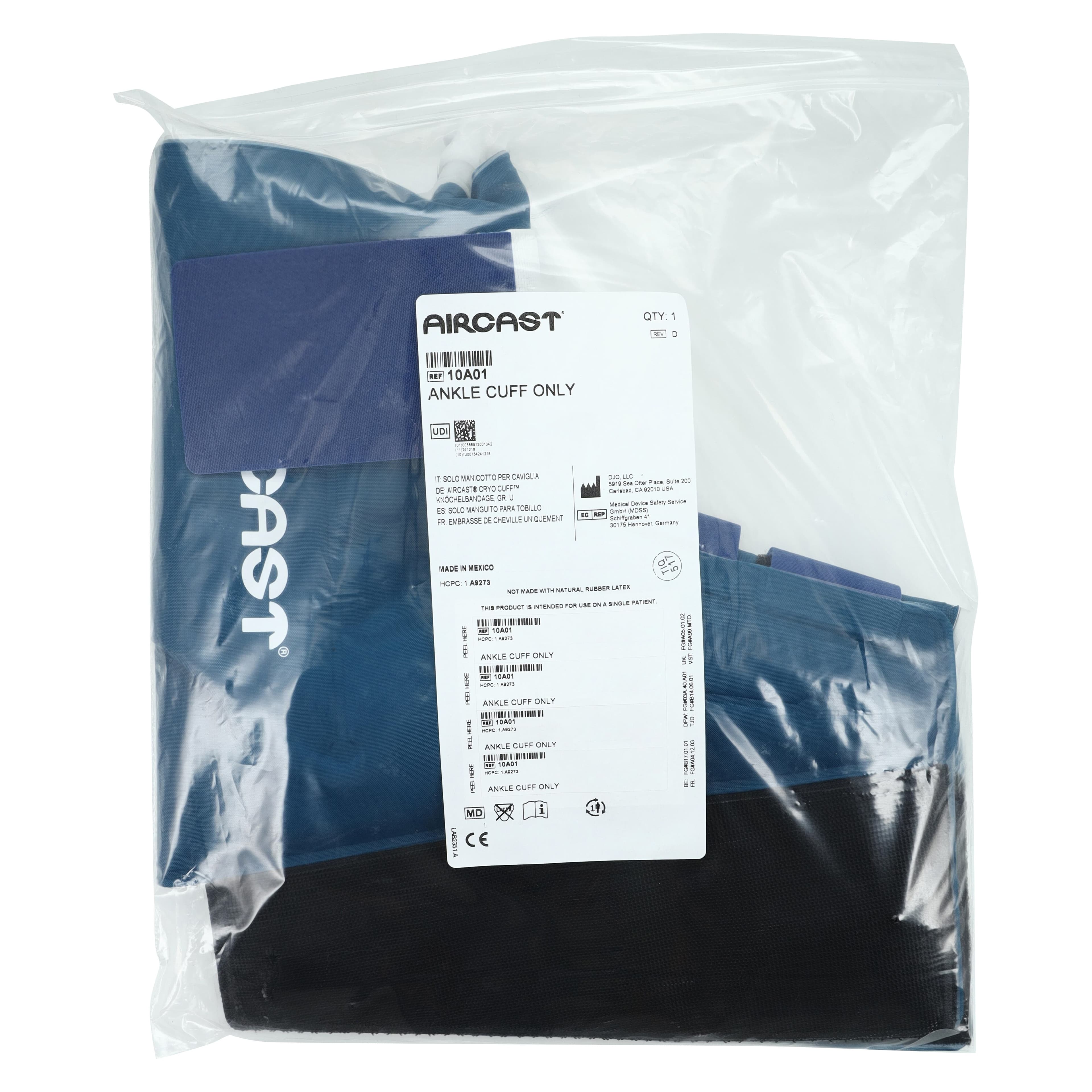 Aircast Cryo/Cuff Cold Compression Sleeve, Ankle, Adult, One Size, Nylon/Vinyl thumbnail 7