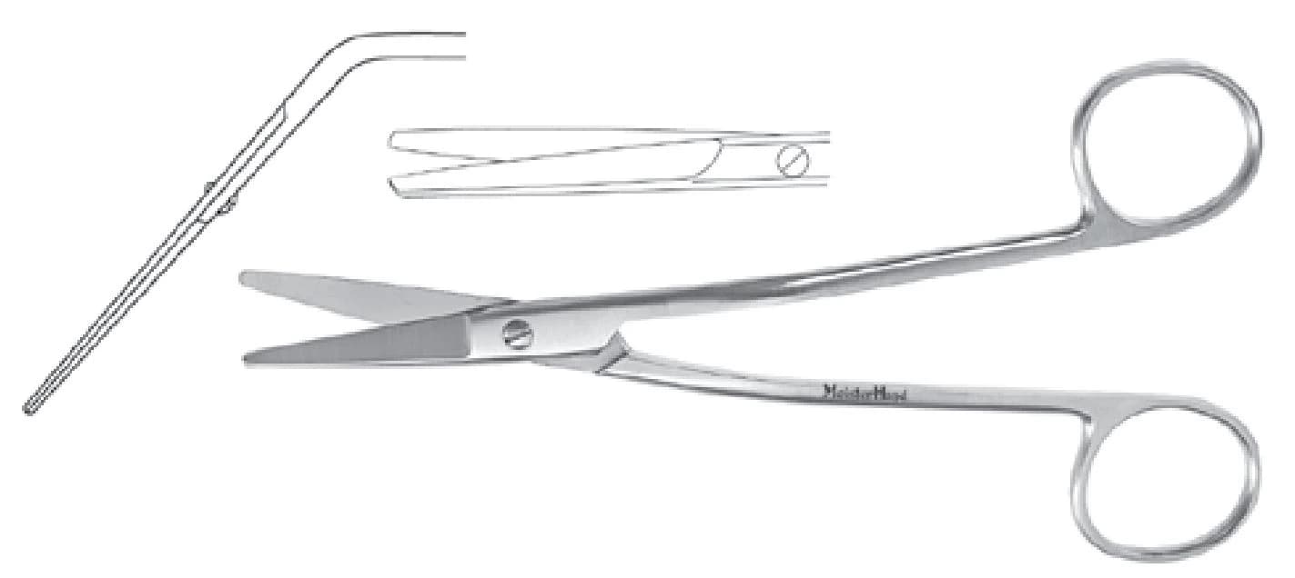 Miltex Meister-Hand Fomon Dissecting Scissors, Angled, 5-1/2" Stainless Steel - Fomon Dorsal Scissors 5-1/2 - Image 1