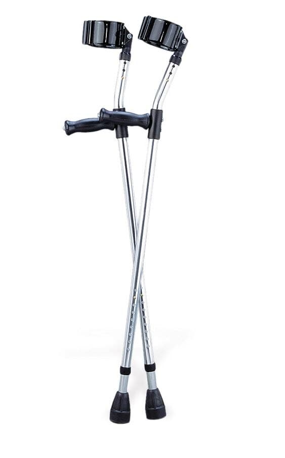 Sunrise Medical Adult Aluminum Crutches, Silver, 300 lb Capacity - Crutches Aluminum Silver Frarm - Image 1