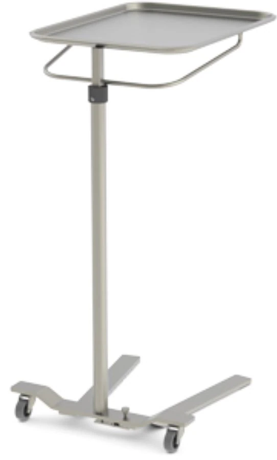 Mac Medical Mayo Stand, Single Post, Foot-Operated, 19" x 12.625" Tray, 2" Casters - Stand Mayo Foot Op Single Post - Image 1