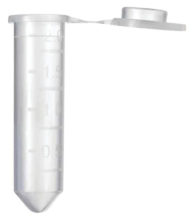 Fisherbrand Premium Microcentrifuge Tube, Polypropylene, 2.0mL, 11x40.6mm, Graduated, Clear, Snap Cap, Conical Bottom, Autoclavable, Disposable, 500/Pk - Microcentrifuge Tube .5mL Nat - Image 1
