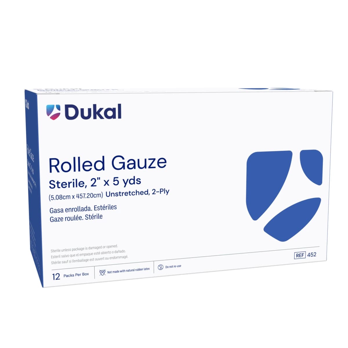 Dukal Gauze Bandage Roll, 2 Ply, Sterile, 2" x 5 yd, 12/Package thumbnail 2