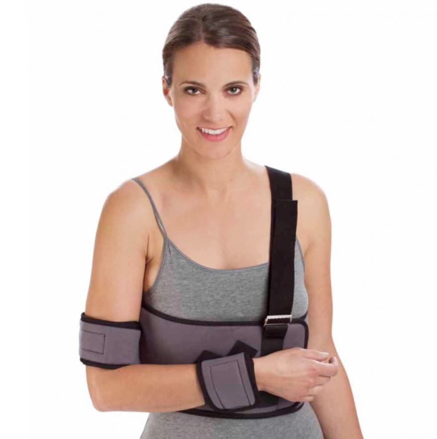 Procare Shoulder Immobilizer, Adult, One Size, Fiber Laminate, Up to 52" Chest, White/Green - Immobilizer Wh/Gr Shoulder - Image 1