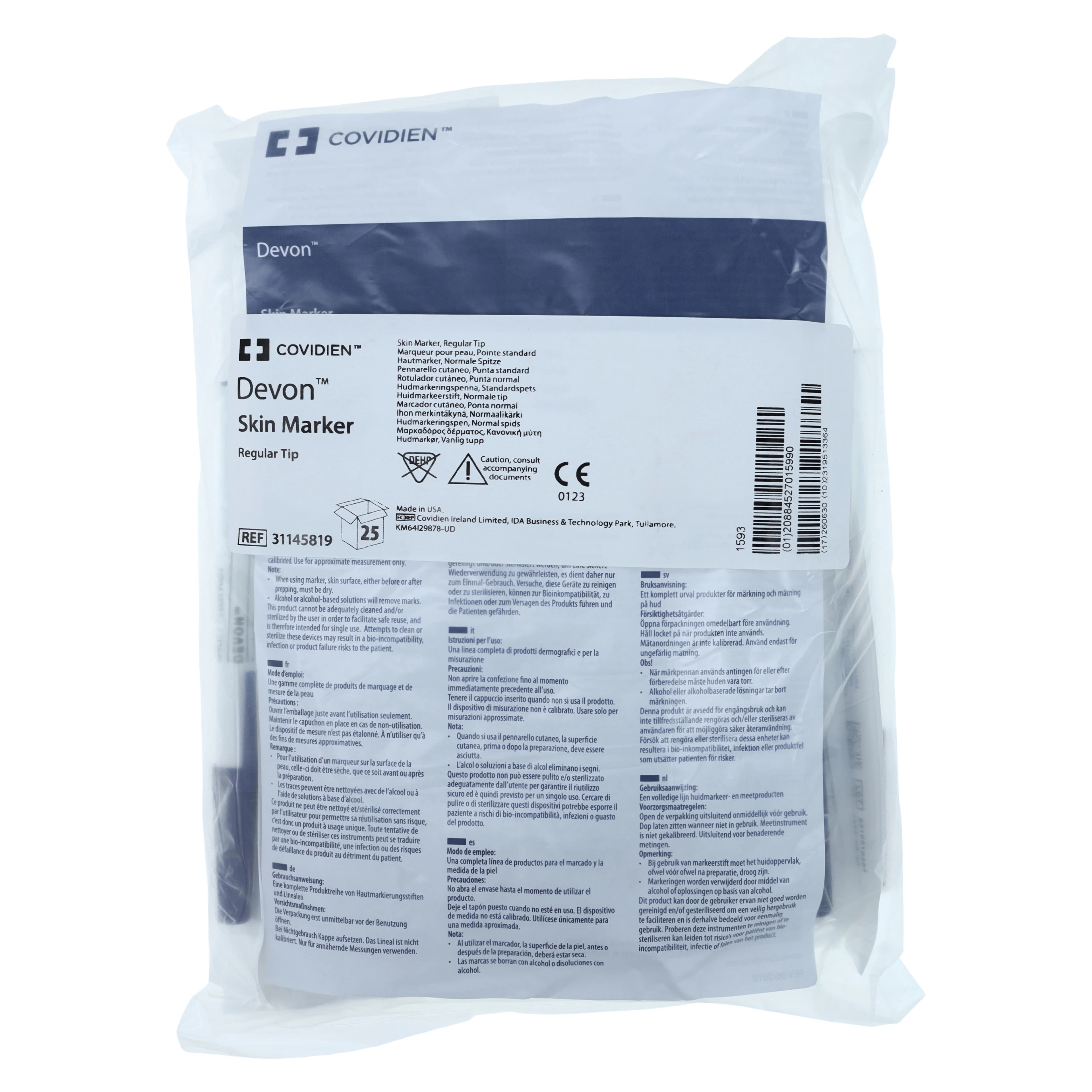 Cardinal Health Devon Surgical Skin Marker, Regular Tip, Violet, Sterile, 25/Box, 31145819 - Skin Marker W/O Ruler - Image 1