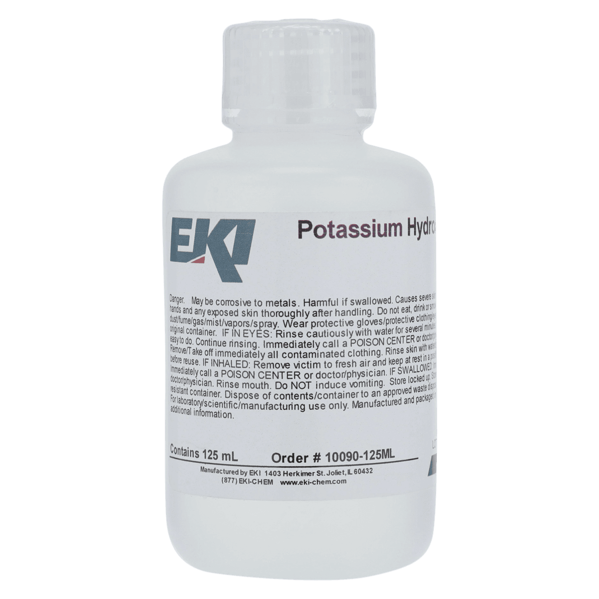 Potassium Hydroxide (KOH) Reagent 20% Solution, 4 oz Bottle - KOH 20%-4oz - Image 1