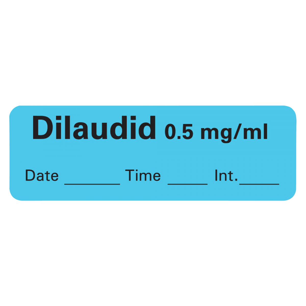 Precision Dynamics Dilaudid 0.5 mg/mL Anesthesia Label, Blue, 1-1/2" x 1/2", Each - Label Tape Dilaudid 1.5x.5"Blu - Image 1