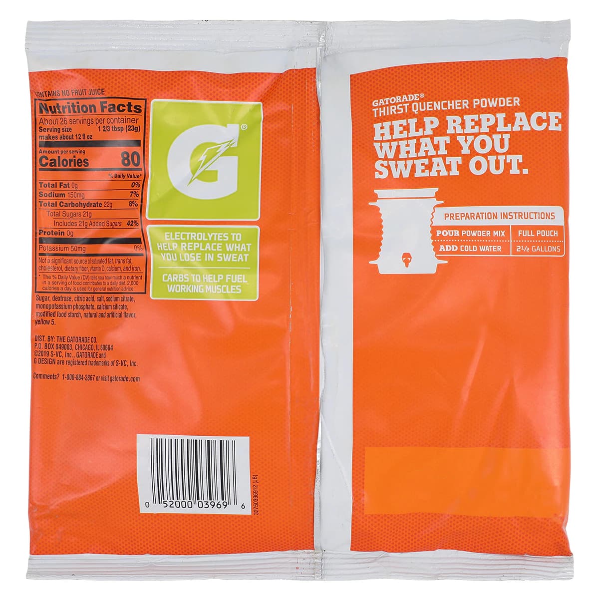 Gatorade Thirst Quencher Powder, Lemon Lime, 2.5 Gallon Mix per Packet, 32 Packets/Case thumbnail 2