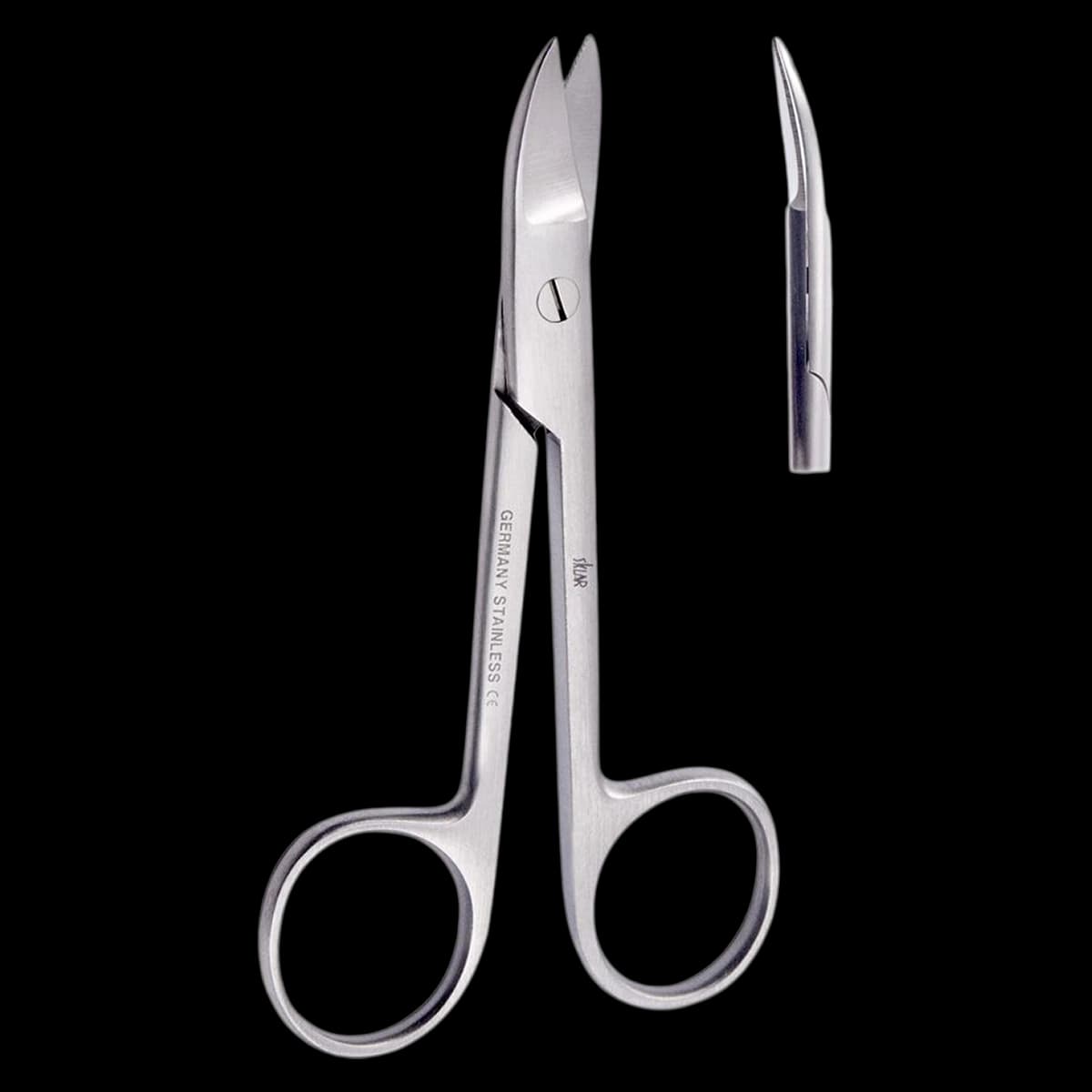 Crown & Collar Cutting Scissor, Curved, 4", Stainless Steel, Non-Sterile, Reusable, Sklar Instruments - Crown & Collar Cutting Scissor - Image 1