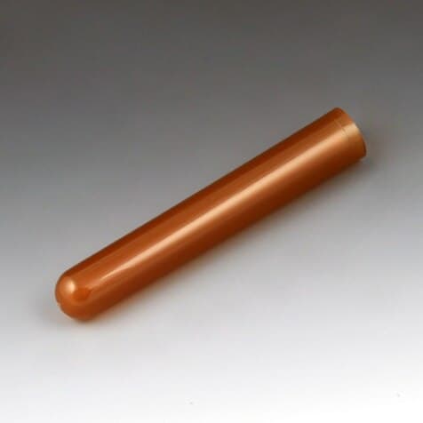 Globe Scientific Polypropylene Test Tube, 5mL, 12x75mm, Round Bottom, No Closure, Amber, Autoclavable, 2000/Case - Tube Test PP 12x75mm - Image 1