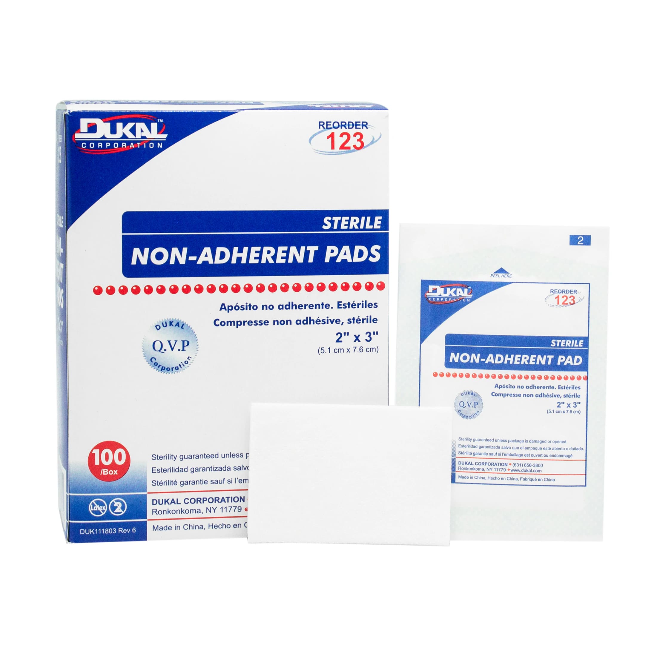 Dukal Non-Adherent Pad ST, Cotton, 2x3", Sterile, White, 01KT8PD5ECGX3PYGQ3MZZZP97G - Non-Adherent Pad ST - Image 1