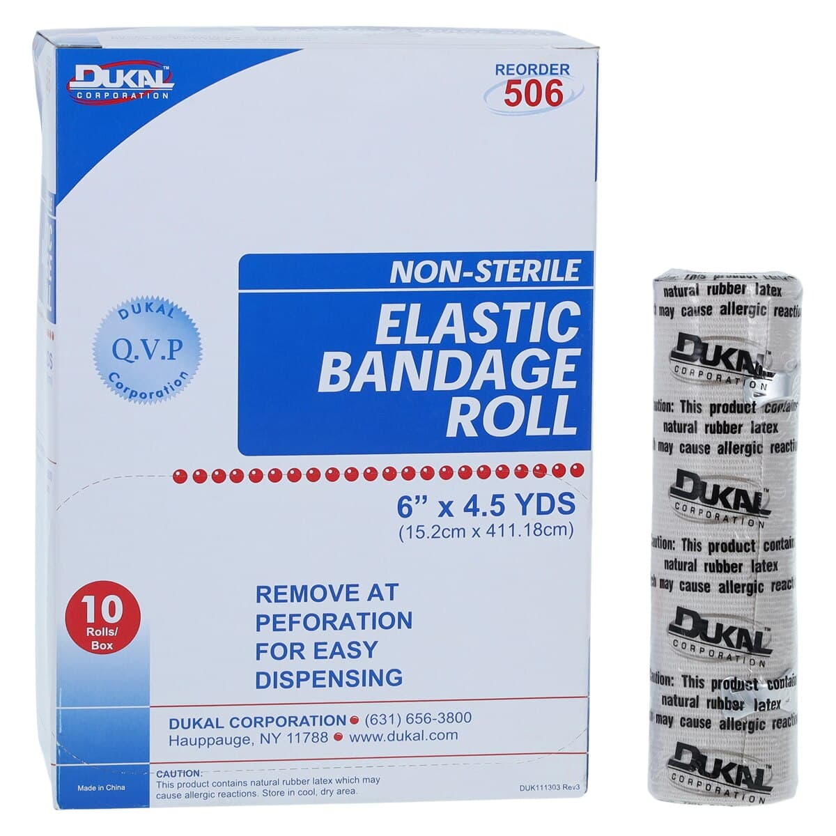 Dukal Stretch Bandage Elastic 6" x 4.5 yd, Tan, Non-Sterile, 10/Box thumbnail 2