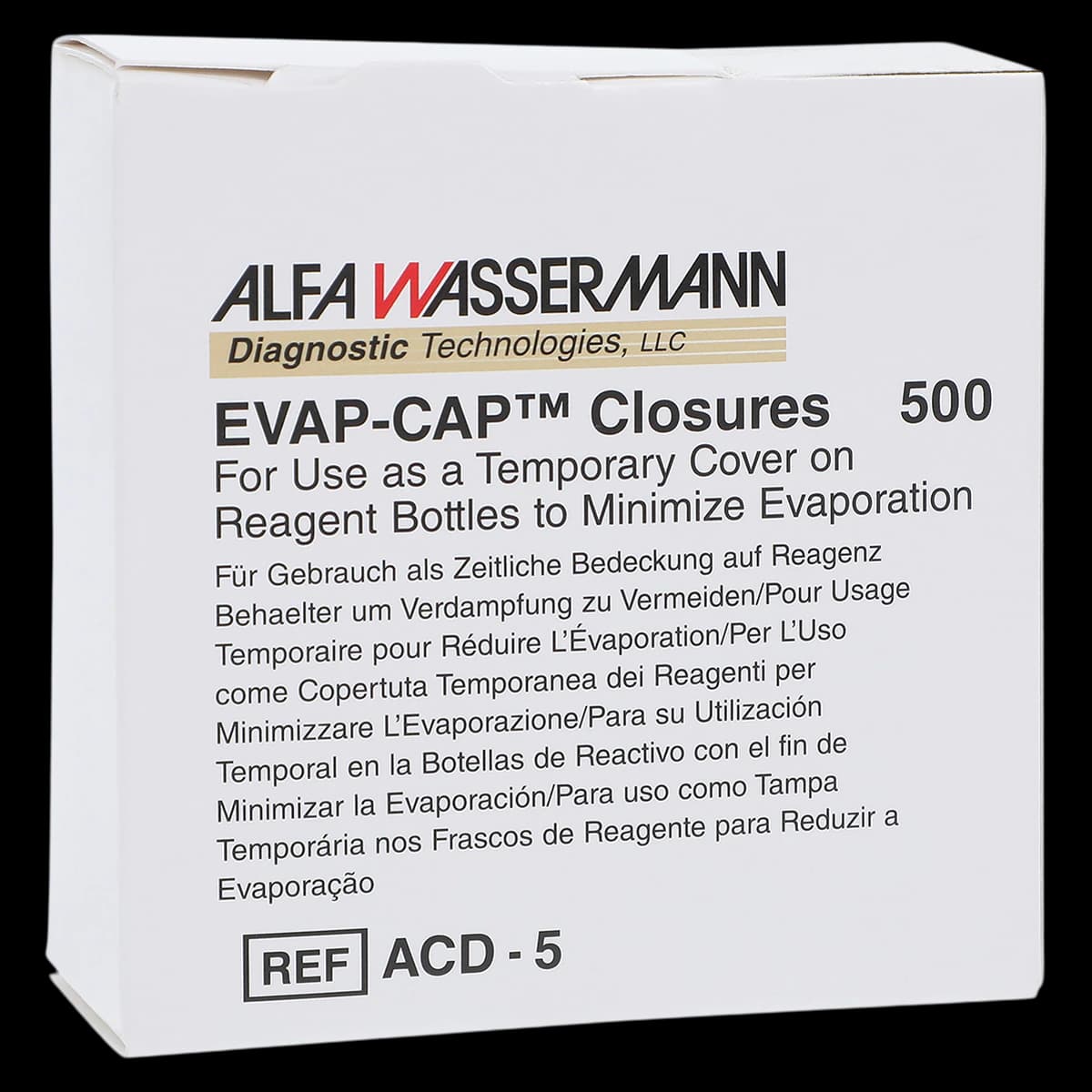Alfa Wassermann Evac-Cap Ace Closure Cap for ACE Clinical Chemistry System, 500/Package - Evac-Cap Ace - Image 1