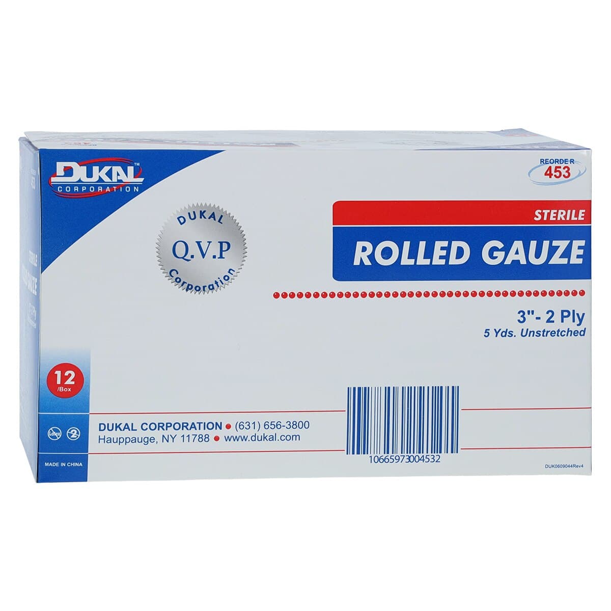 Dukal Gauze Bandage Roll, 2-Ply, Sterile, 3" x 5 yd, 12/Package thumbnail 2