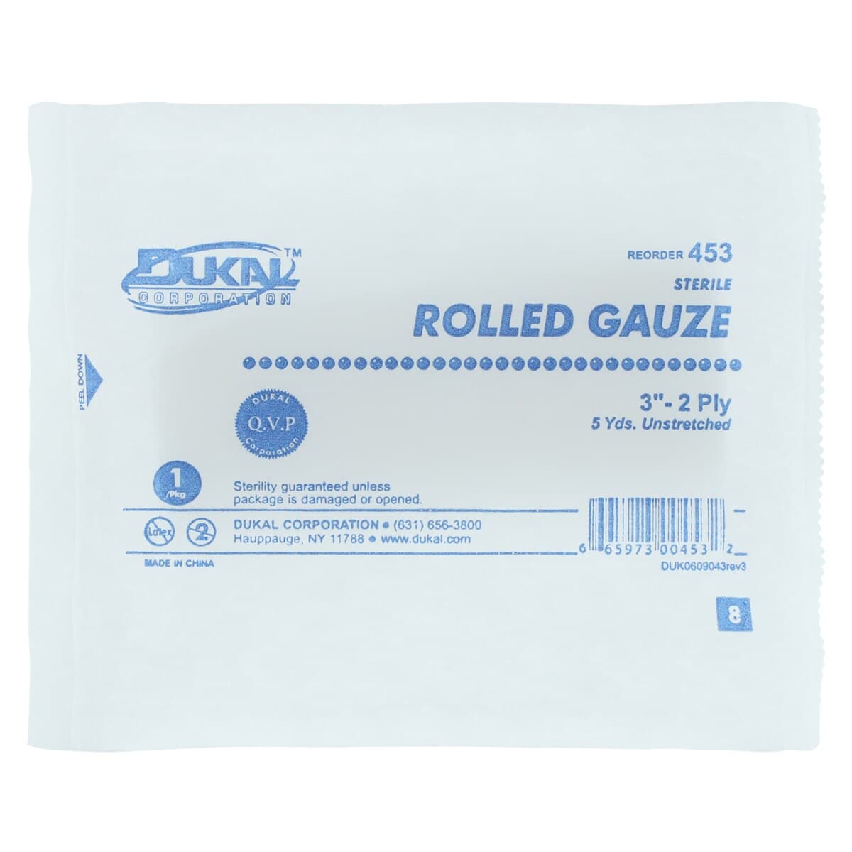 Dukal Gauze Bandage Roll, 2-Ply, Sterile, 3" x 5 yd, 12/Package thumbnail 3