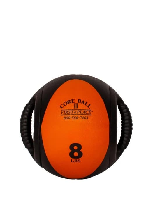 Aeromatt Dual Grip Medicine Ball, 8 lb, 9" Diameter, Orange/Black - Ball Medicine Dual Grip 8lb - Image 1
