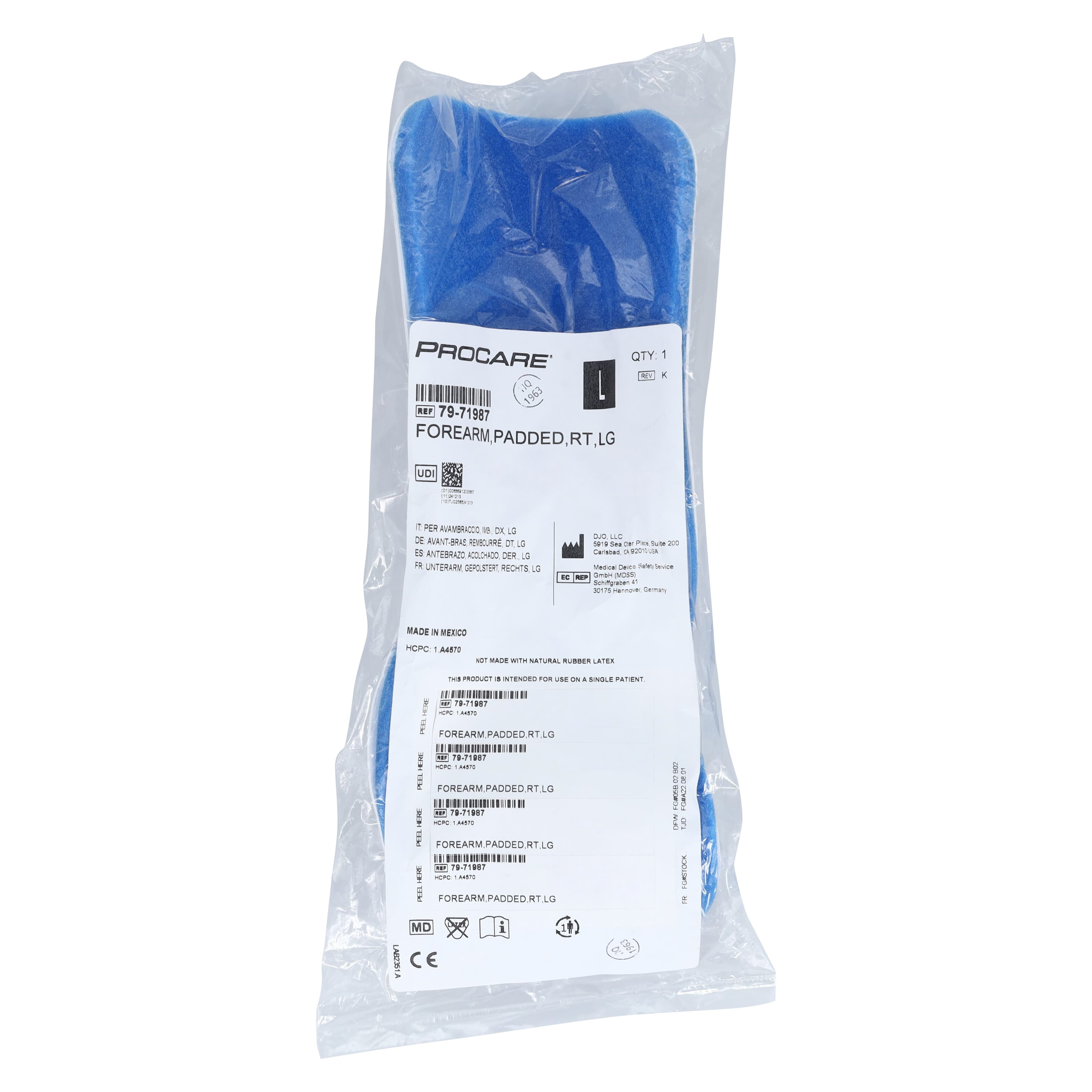 Procare Immobilization Splint Wrist/Forearm, Adult, Large, Aluminum, 10.5 x 4.25 in, Right thumbnail 2