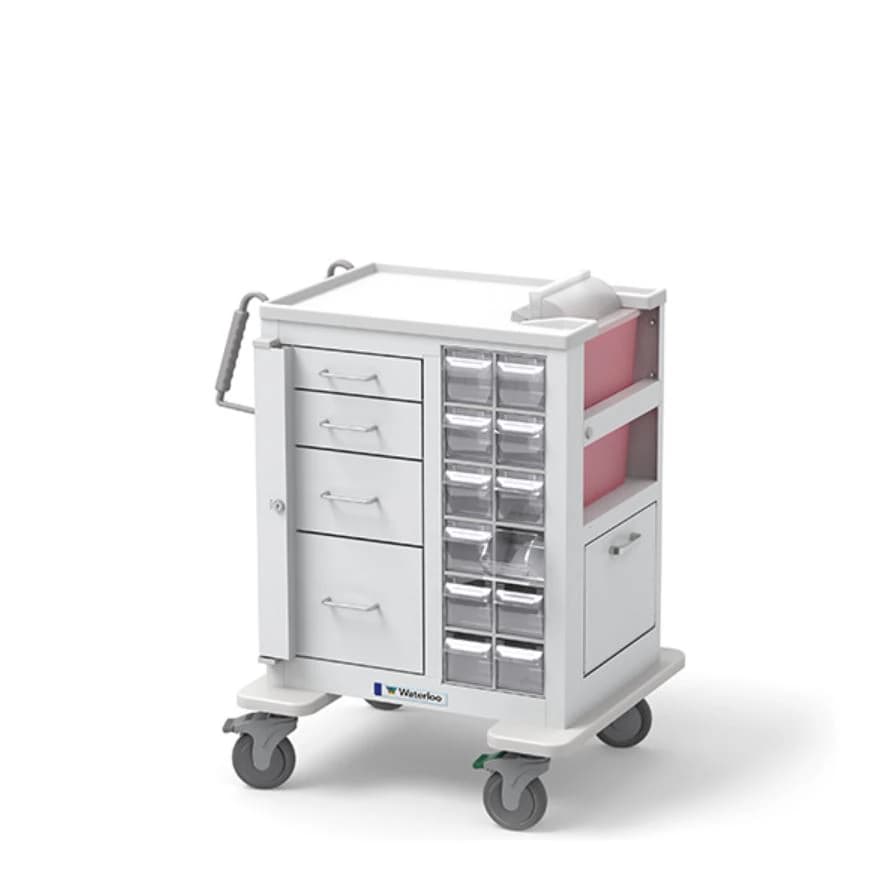 Waterloo Healthcare Phlebotomy Cart with Gatelock, 4 Drawers, 27 x 24-1/2 x 37-1/4 inches - Cart Phleb w/Gatelock 4Drawer - Image 1