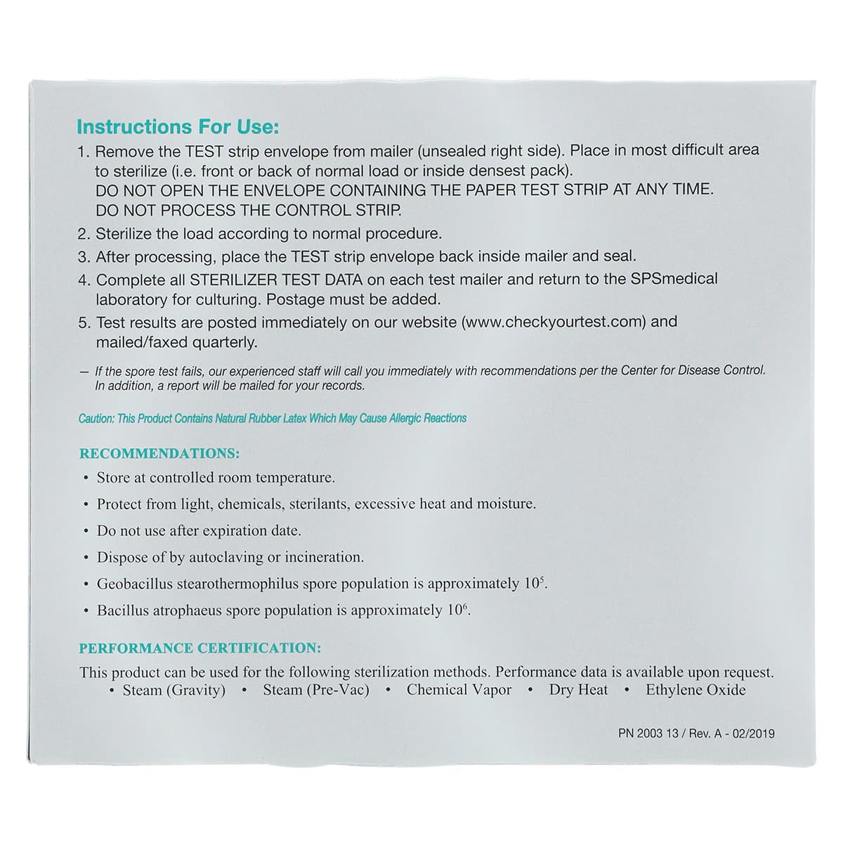 SPS Medical Economy Mail-In Biological Indicator System, 12 Tests/Box, EMS-012 thumbnail 7