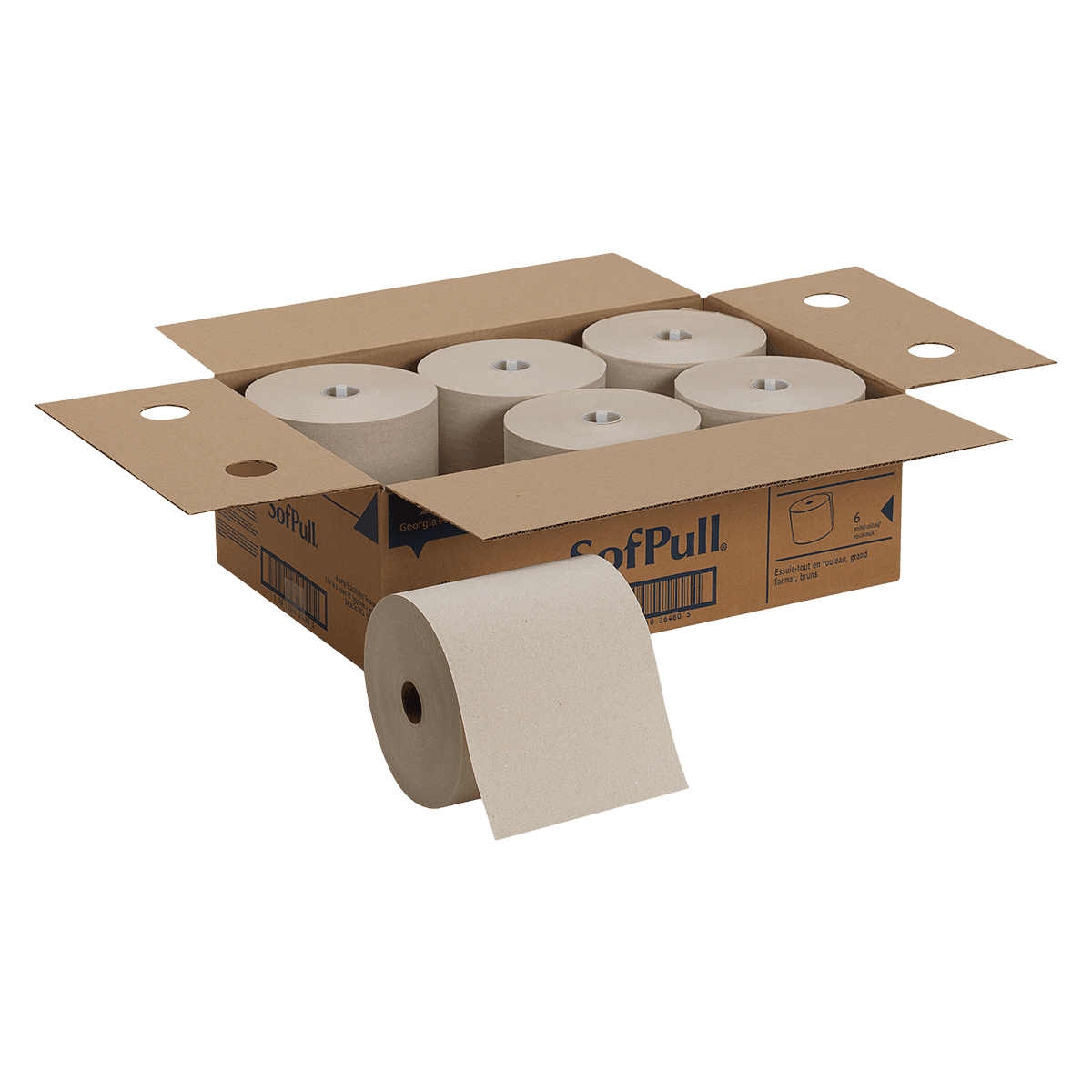 Georgia-Pacific SofPull Hardwound Towel Roll, 1 Ply, 7.87 in x 1000 ft, White, 6 Rolls/Case - Towel Ppr SofPull 7.87"x1000' - Image 1