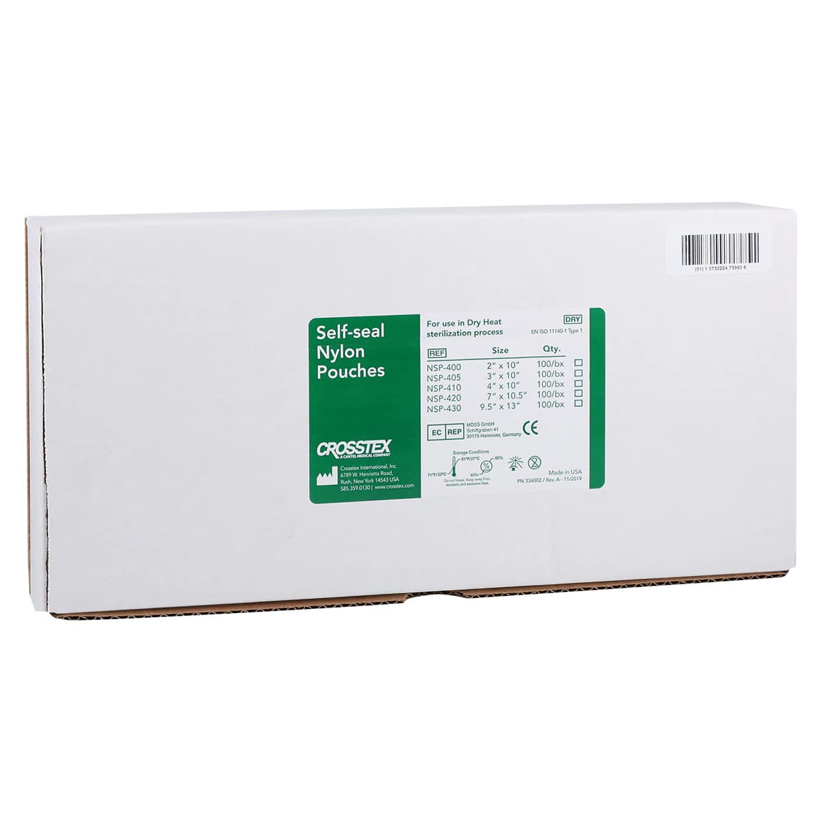 SPS Medical Nylon Self-Seal Sterilization Pouch, 4" x 10", Dry Heat, Clear, 100/Box thumbnail 2