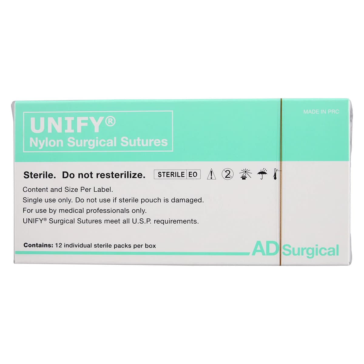Unify Suture Nylon Monofilament 5-0 10" Non-Absorbable, P-3 Reverse Cutting 3/8 Circle Needle 13mm, Black, 12/Box thumbnail 4