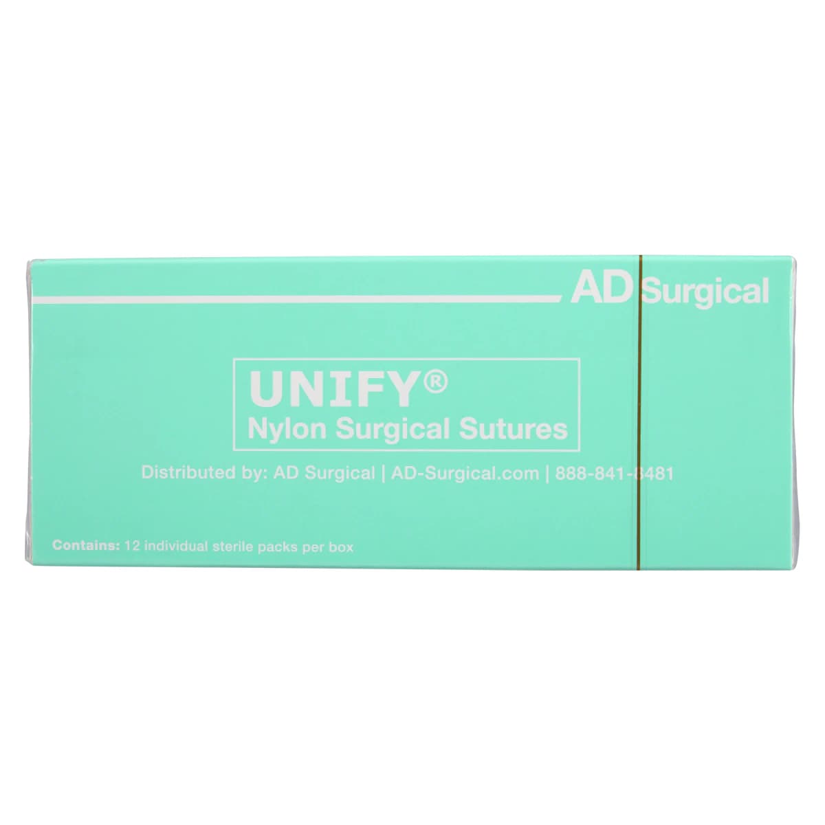 Unify Suture Nylon Monofilament 5-0 10" Non-Absorbable, P-3 Reverse Cutting 3/8 Circle Needle 13mm, Black, 12/Box thumbnail 3