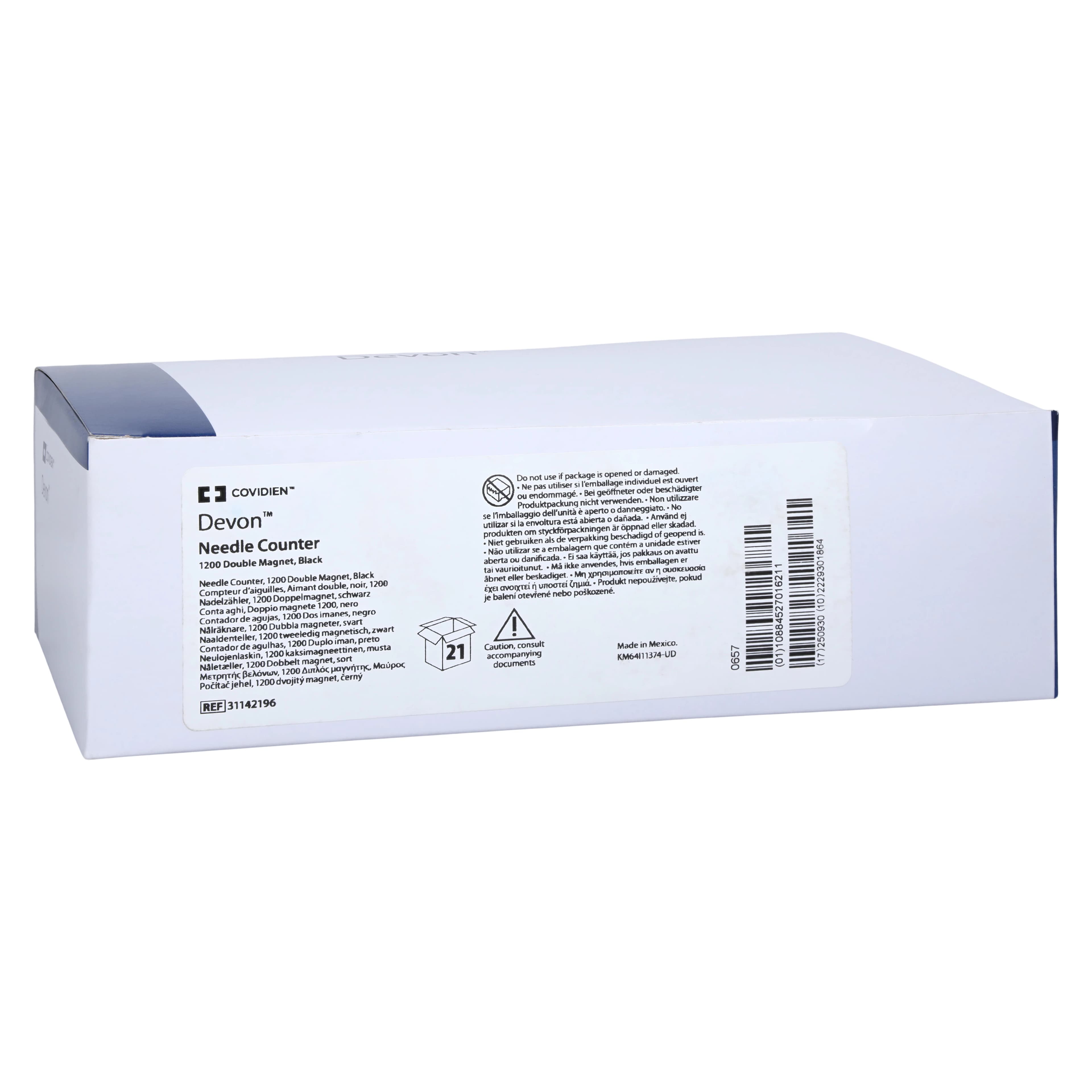 Devon Needle Counter, Double Magnet, Plastic, Red, Sterile, 21/Box - Needle Counter Dbl Magnet - Image 1