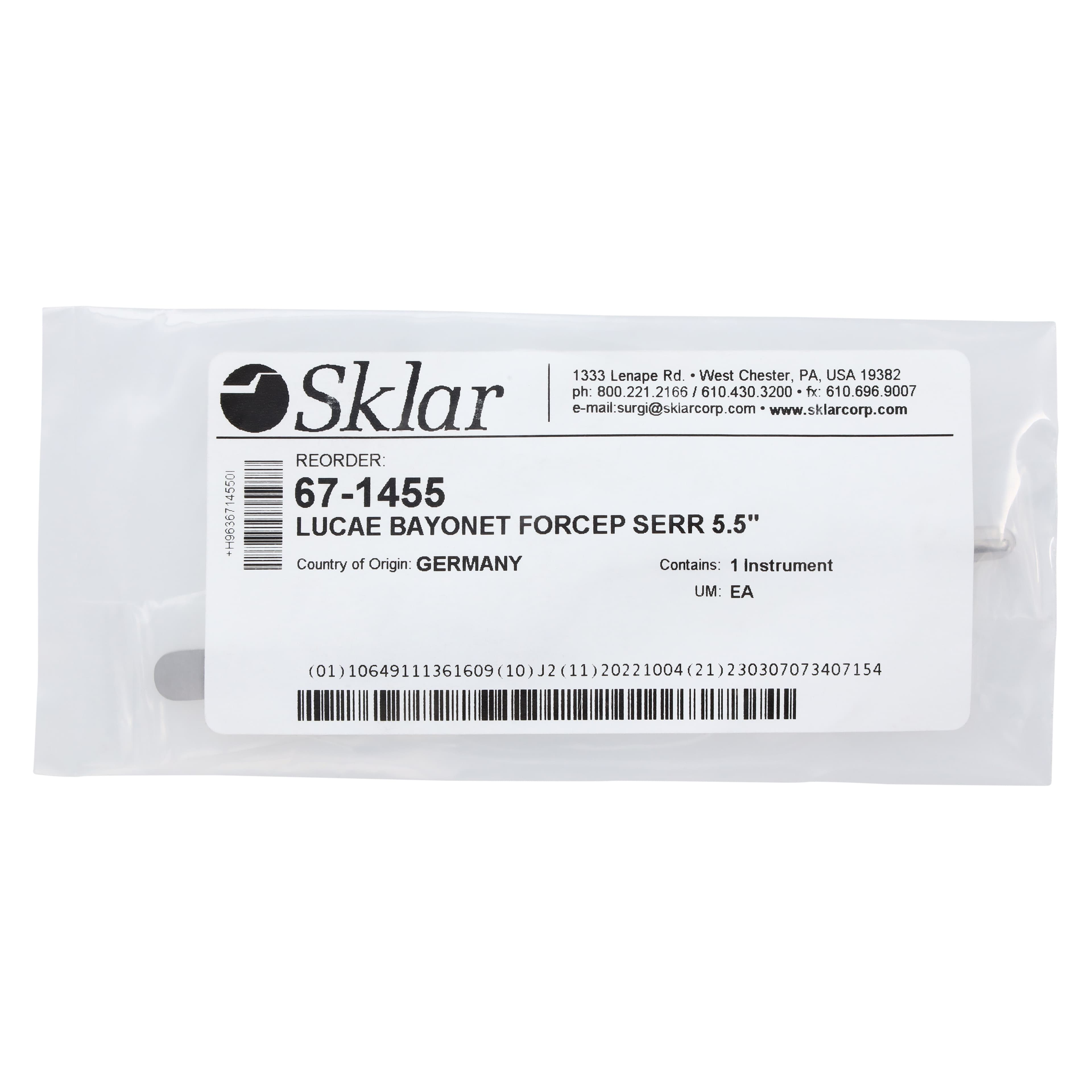 Sklar Lucae Bayonet Dressing Forcep, 5-1/2" Stainless Steel, Autoclavable, Each thumbnail 5