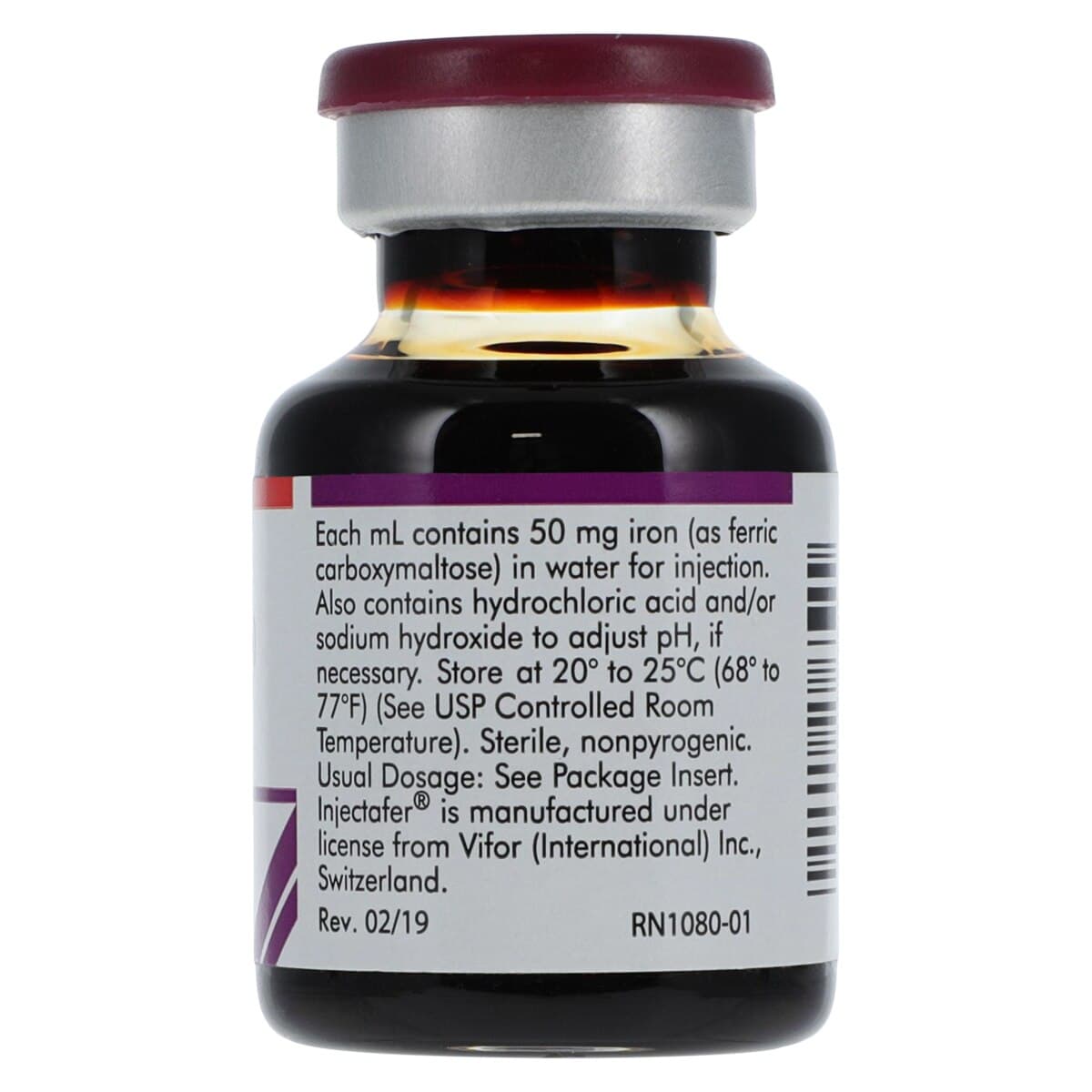Injectafer (Ferric Carboxymaltose) Injection, 50 mg/mL, Single-Dose Vial, 15 mL thumbnail 4