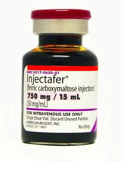 Injectafer (Ferric Carboxymaltose) Injection, 50 mg/mL, Single-Dose Vial, 15 mL - Injectafer (Iron) Inj SDV - Image 1