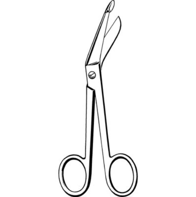 Sklar Econo Lister Bandage Scissors, Angled, 5-1/2" Stainless Steel, Non-Sterile, Disposable, 12/Case - Scissor Lister Band SS 5.5 - Image 1