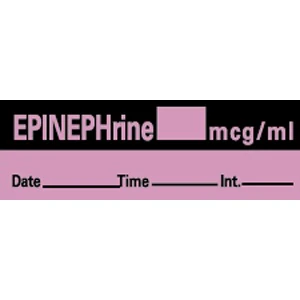 Precision Dynamics Epinephrine Label, 1.5" x 0.5", Black/Violet, 600/Roll - Label Epinephrine 1.5x.5 - Image 1