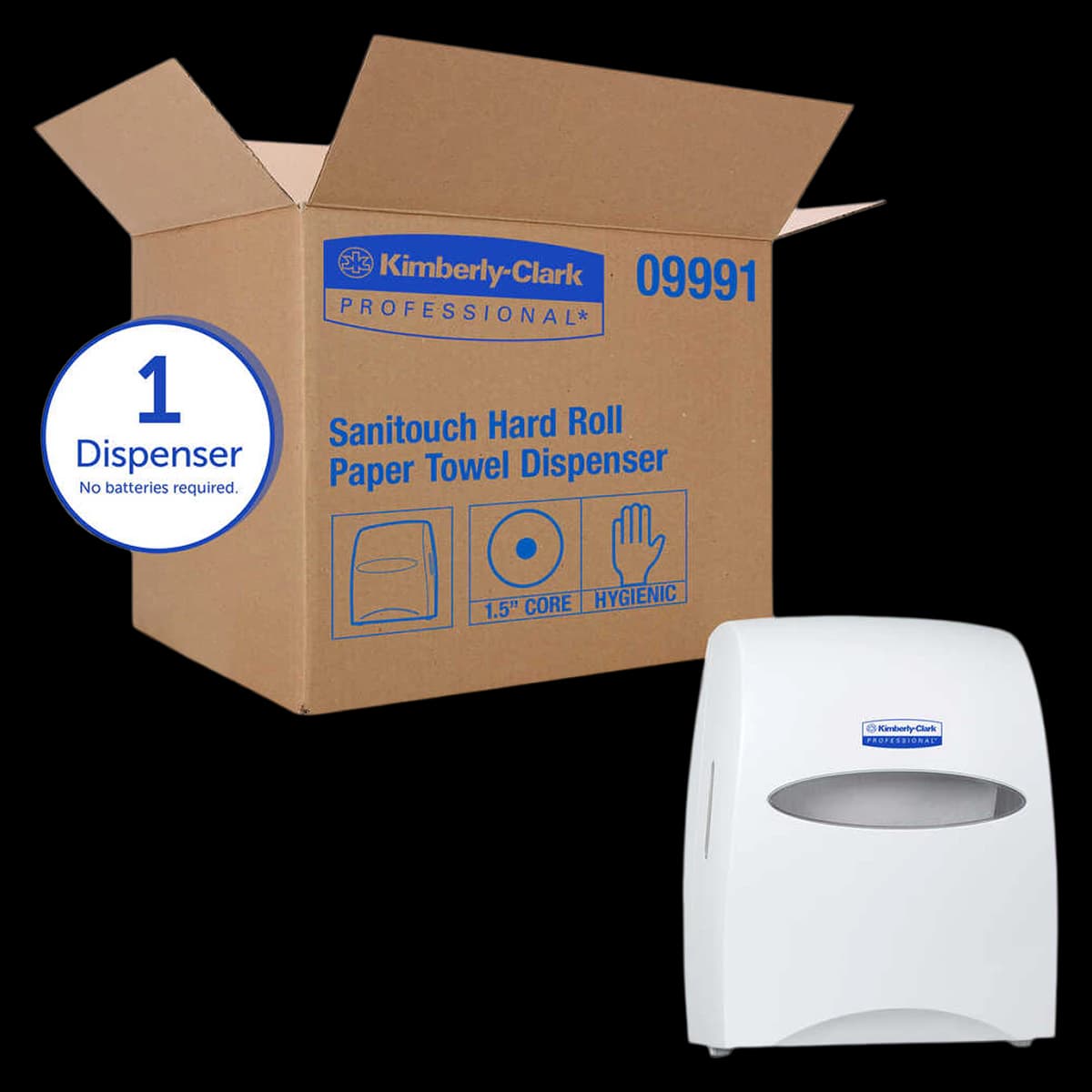 Kimberly-Clark Professional Sanitouch Paper Towel Roll Dispenser, White Plastic, High Capacity, Wall Mount, 1/Case - Dispenser Towel Sanitouch Roll - Image 1