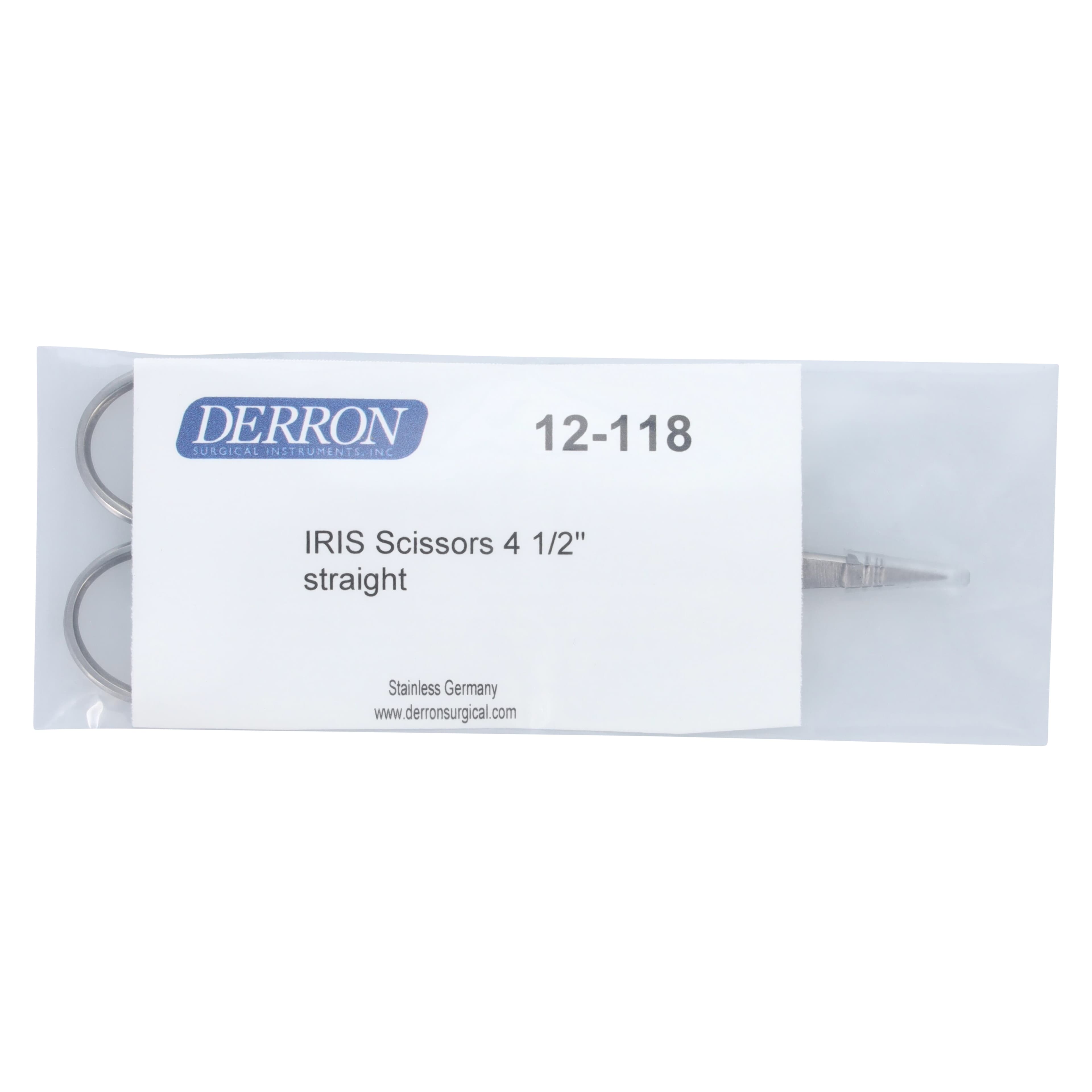 Derron Surgical Instruments Iris Scissors, Straight, 4-1/2" (11.4 cm), Stainless Steel, Each thumbnail 5