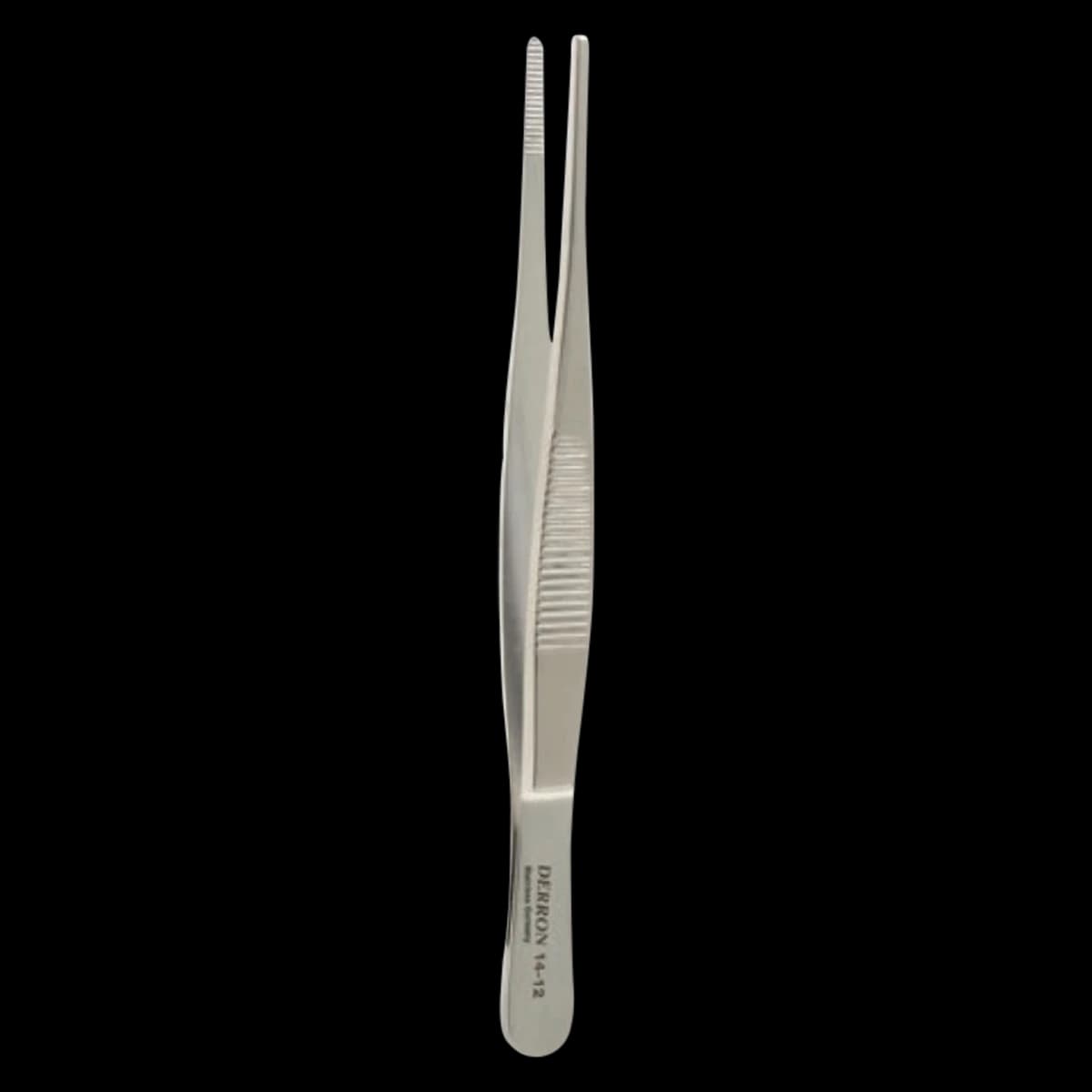 Derron Dressing Forceps, Serrated Tip, 5" Stainless Steel, Each - Forcep Dressing Serrated Tip - Image 1