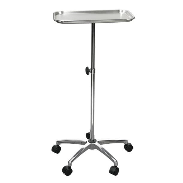Drive Medical Designs Mayo Instrument Stand, 5-Leg, Adjustable Height 29.5"-47", Removable Stainless Steel Tray 19" x 12.5" - Mayo Instrument Stand - Image 1