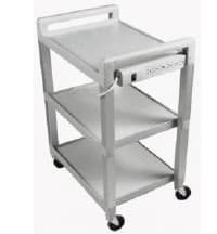 Ideal Medical Poly Utility Cart with Power Strip, 1 Drawer - Cart Poly Utl Pwr Strip 1 Drwr - Image 1