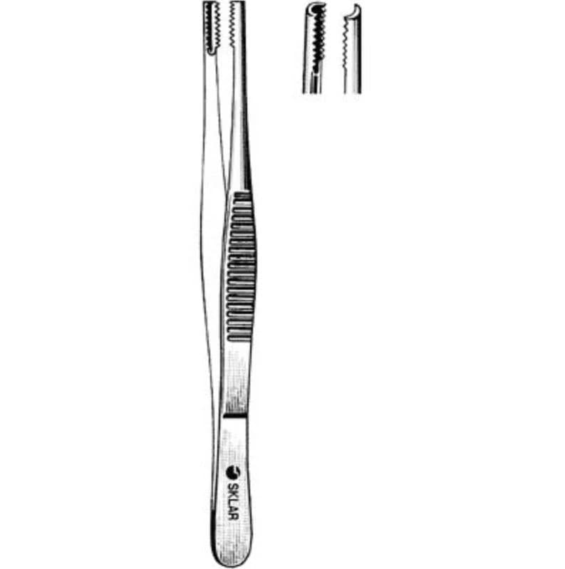 Sklar Instruments Brown Tissue Forceps, 8" Stainless Steel, Each - Forcep Tissue Brown 8" - Image 1
