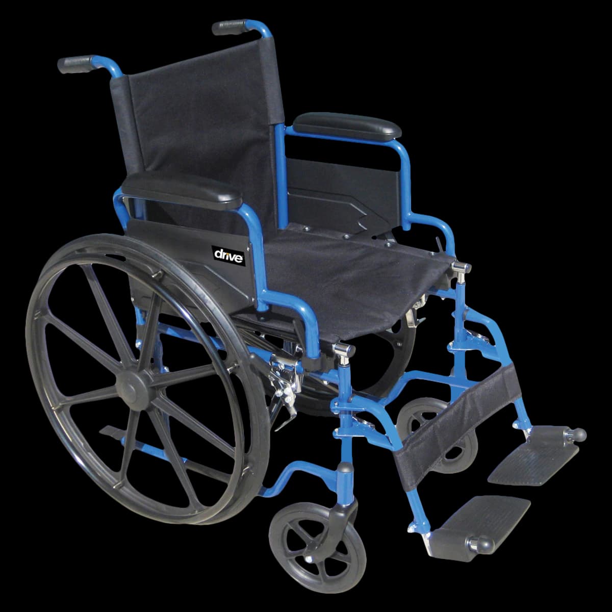 Drive Medical Blue Streak Wheelchair, 20" Seat Width, 250 lb Capacity - Wheelchair Blue Streak 20" - Image 1