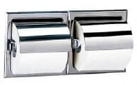 Bobrick Toilet Tissue Dispenser, Satin Finish Stainless Steel, Recessed, 12.3125 in x 6.125 in - Dispenser Toilet Tissue SS - Image 1
