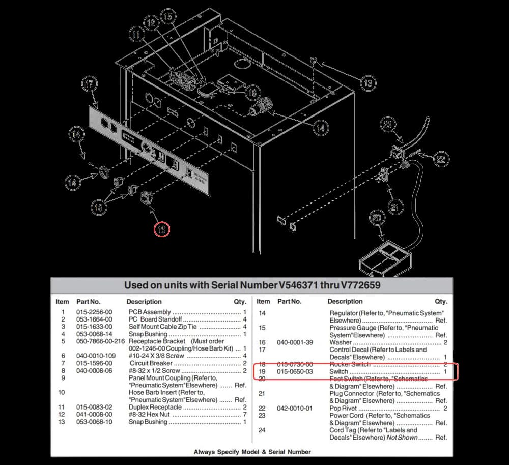 Midmark Drawer Warmer Switch - Switch Drawer Warmer - Image 1