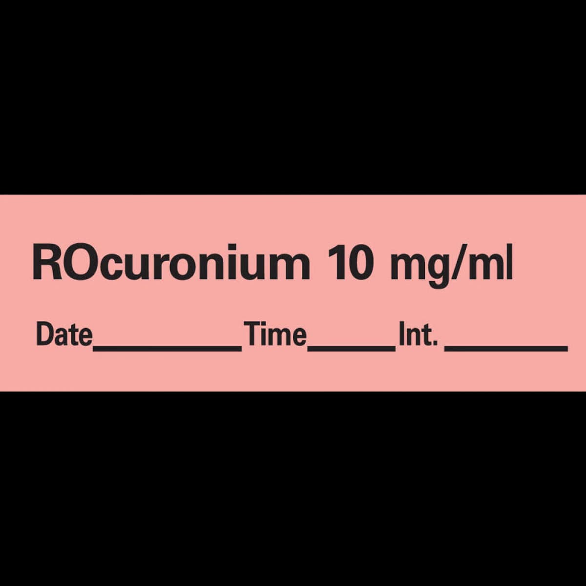 Precision Dynamics Anesthesia Tape DTI Rocuronium 10mg/mL Fluorescent Red, 1/2" x 500", 1 Roll - Label Rocuronium 10mg FL Red - Image 1