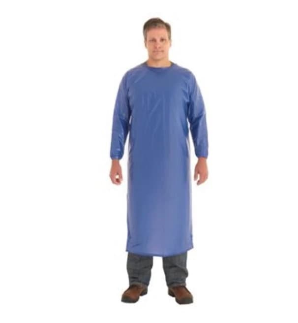 Ansell Healthcare Apron Coat Barrier Vinyl, X-Large, Blue, 12/Case - Apron Coat Barrier Vinyl - Image 1