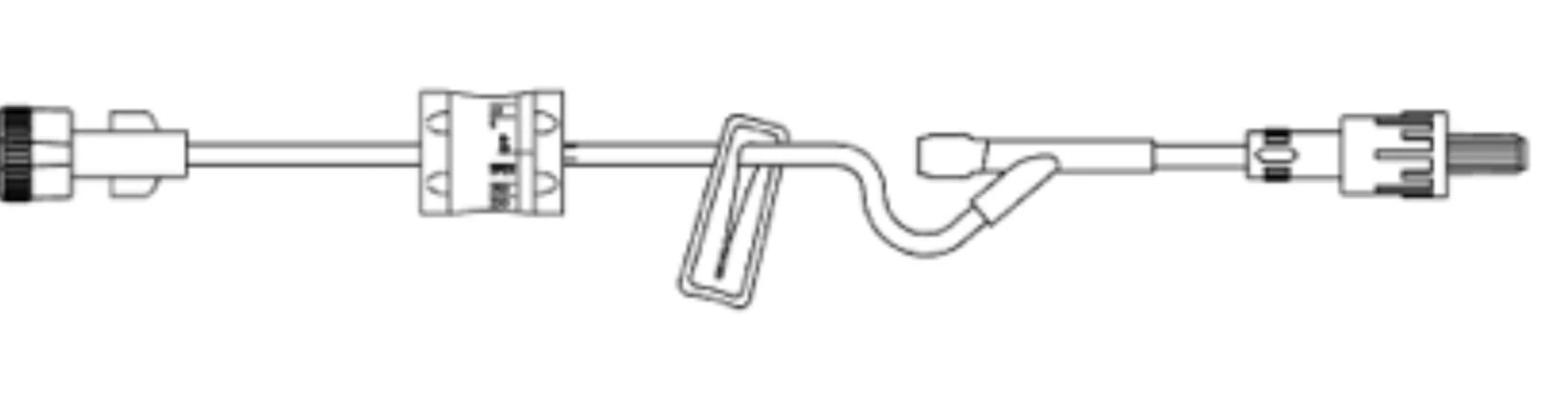 Amsure IV Extension Set, Needleless, 1 Injection Site, 20" (50.8 cm), Male/Female Luer Lock, Slide Clamp, 50/Case - IV Ext Set 3.6mL Priming Vol - Image 1