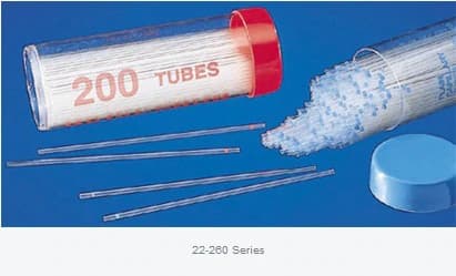 Fisherbrand Heparinized Capillary Tube, 70 µL, Red Seal, Non-Sterile, 100/Pk - Tube Capillary Glass 75mm - Image 1