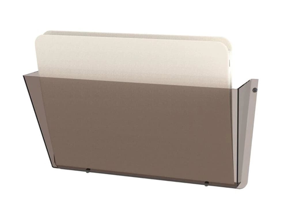 Deflecto Wall Pocket Chart, 1-Compartment, Smoke, 14-1/2" x 3" x 6-1/2", Each - Wall Pocket Chart 1-Comp Plstc - Image 1