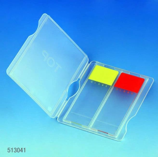 Globe Scientific Microscope Slide Mailer, Polypropylene, 2 Position, Snap Lid, Natural, 100/Box - Mailer Slide Polyp Natural NS - Image 1