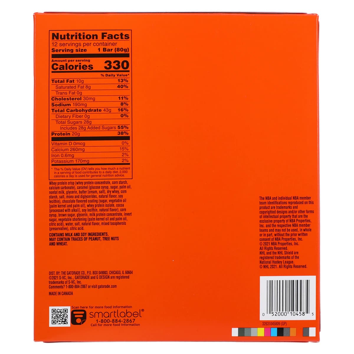Gatorade Whey Protein Bar, Chocolate Caramel, 12/Case thumbnail 5